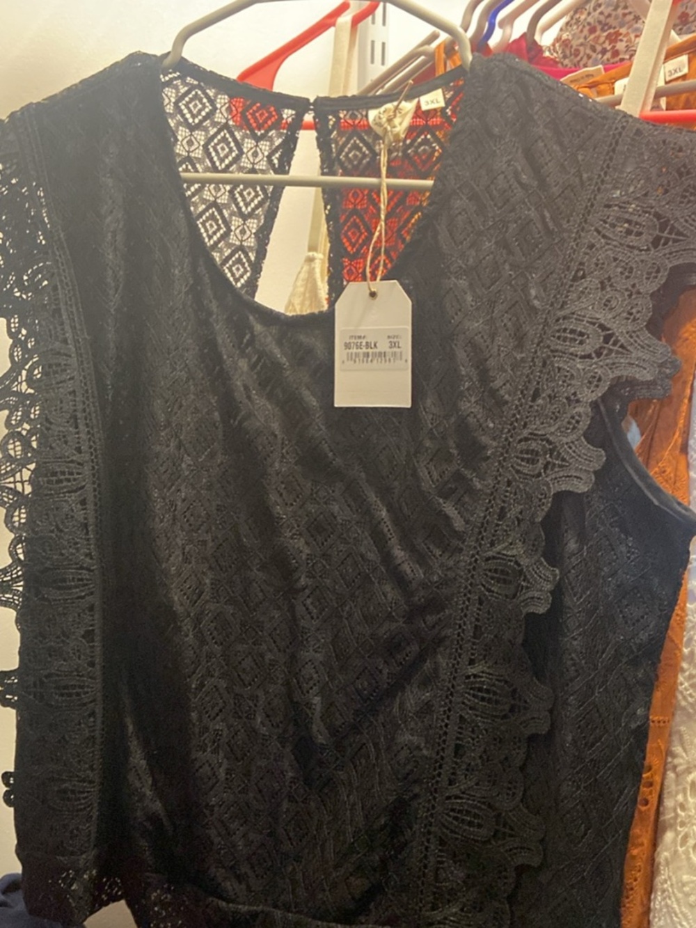 Grace & Emma Black Lace Top